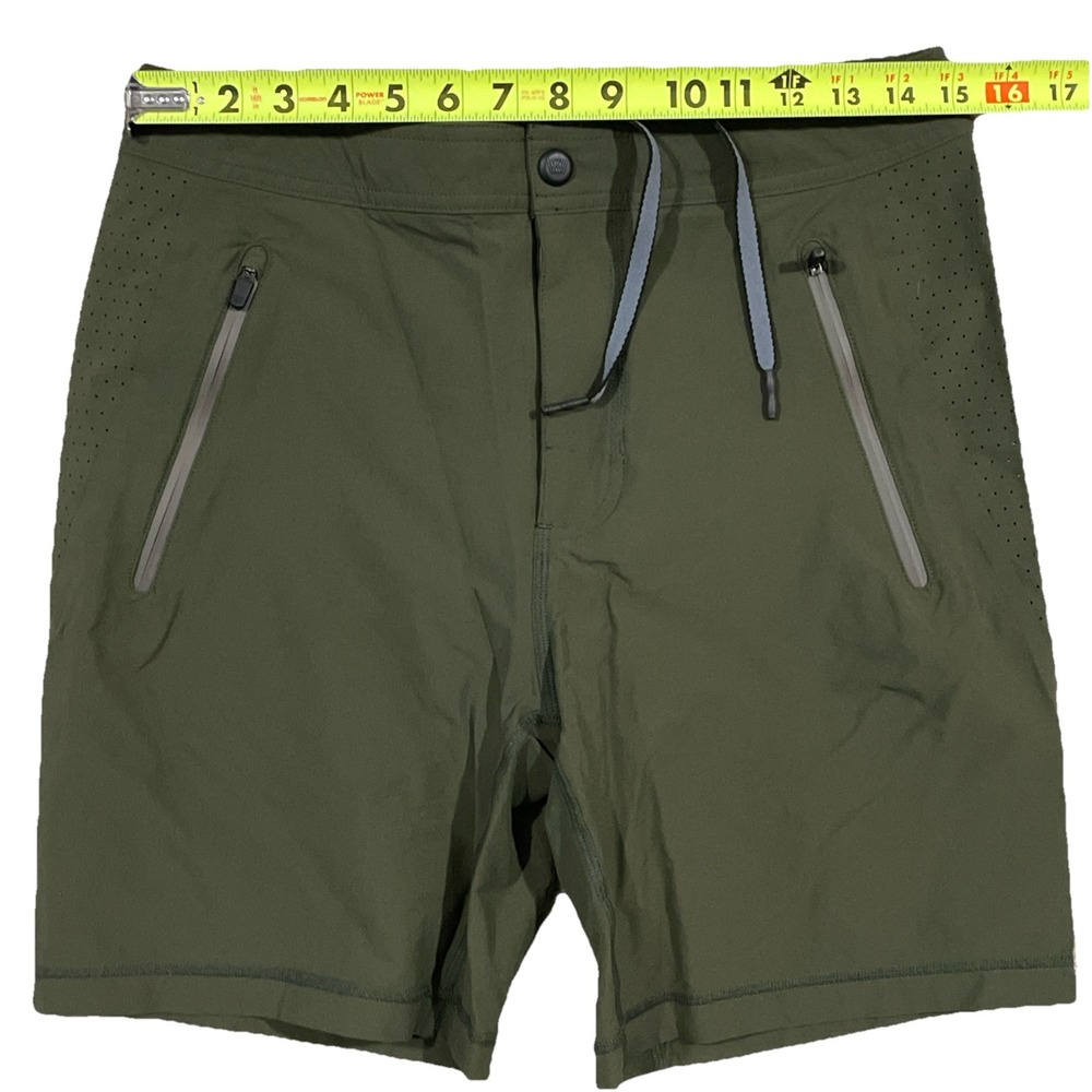 Mack Weldon Shorts Small Army Green Athleisure Work Out Vented 30x7" Inseam - Picture 2 of 7